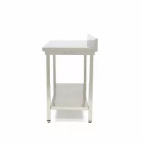 Maxima Rozsdamentes acél asztal hátsó résszel - 160 x 70cm - állítható magasságú – 09364039
