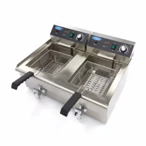 Maxima Fritőz 2 x 16L lefolyócsappal - Dupla kosárral – 09365011