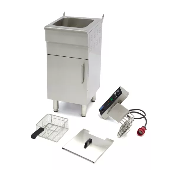 Maxima Fritőz - 16L - 1 kosár - lefolyócsappal és állvánnyal - 400V – 09365155