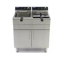 Maxima Fritőz - 2 x 16L - 2 kosár - lefolyócsappal és állvánnyal - 400V – 09365156