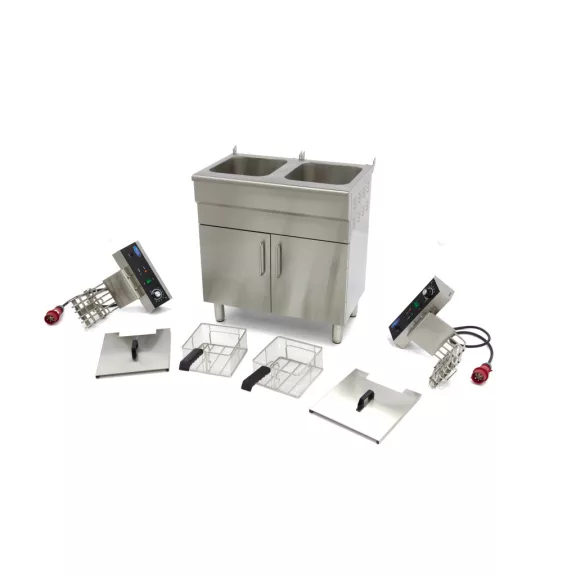 Maxima Fritőz - 2 x 16L - 2 kosár - lefolyócsappal és állvánnyal - 400V – 09365156 Maxima Fritőz - 2 x 16L - 2 kosár - lefolyócsappal és állvánnyal - 400V – 09365156