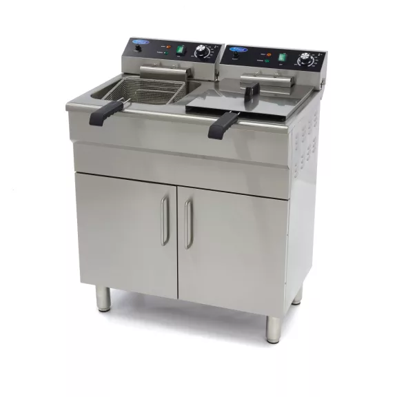 Maxima Fritőz - 2 x 16L - 2 kosár - lefolyócsappal és állvánnyal - 400V – 09365156 Maxima Fritőz - 2 x 16L - 2 kosár - lefolyócsappal és állvánnyal - 400V – 09365156