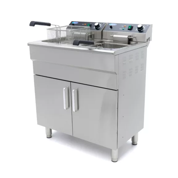 Maxima Fritőz - 2 x 16L - 2 kosár - lefolyócsappal és állvánnyal - 230V – 09365158 Maxima Fritőz - 2 x 16L - 2 kosár - lefolyócsappal és állvánnyal - 230V – 09365158
