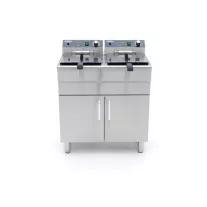 Maxima Fritőz - 2 x 16L - 2 kosár - lefolyócsappal és állvánnyal - 230V – 09365158