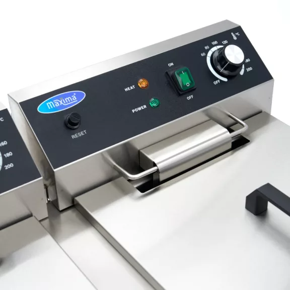 Maxima Fritőz - 2 x 16L - 2 kosár - lefolyócsappal és állvánnyal - 230V – 09365158 Maxima Fritőz - 2 x 16L - 2 kosár - lefolyócsappal és állvánnyal - 230V – 09365158