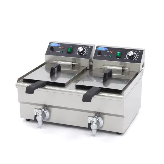 Maxima Fritőz - 2 x 10L - 2 kosár - lefolyócsappal – 09365229