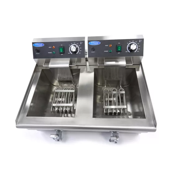 Maxima Fritőz 2 x 13L lefolyócsappal - dupla kosárral – 09365231