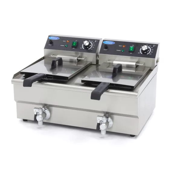Maxima Fritőz 2 x 13L lefolyócsappal - dupla kosárral – 09365231