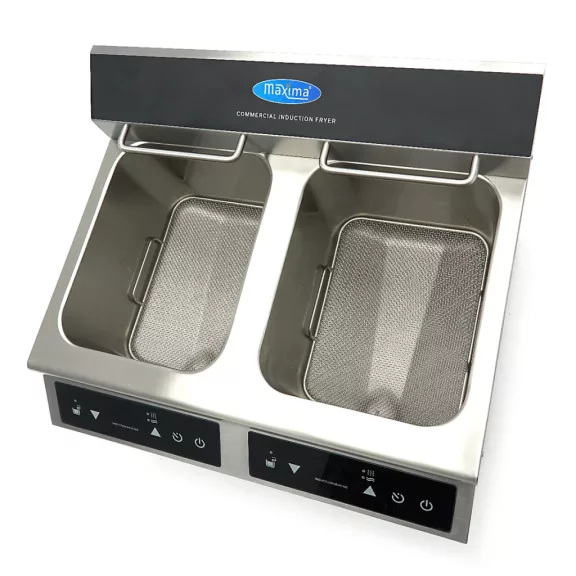 Maxima Fritőz 2 x 8L lefolyócsappal - indukciós - dupla kosárral – 09371095 Maxima Fritőz 2 x 8L lefolyócsappal - indukciós - dupla kosárral – 09371095