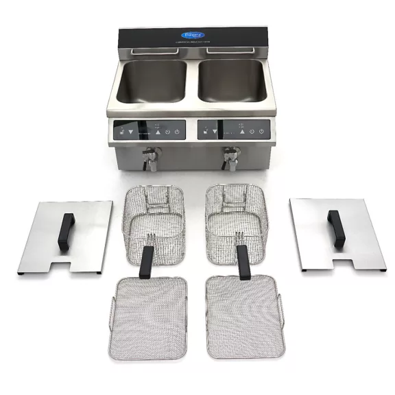 Maxima Fritőz 2 x 8L lefolyócsappal - indukciós - dupla kosárral – 09371095 Maxima Fritőz 2 x 8L lefolyócsappal - indukciós - dupla kosárral – 09371095