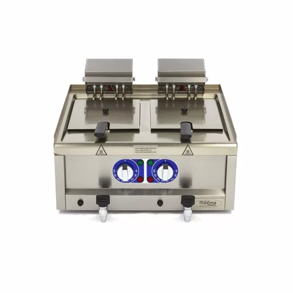 Maxima Fritőz - 2 x 10L - 2 kosár - lefolyócsappal - 400V – 09391650 Maxima Fritőz - 2 x 10L - 2 kosár - lefolyócsappal - 400V – 09391650