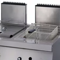 Maxima Nagy teherbírású fritőz - 2 x 12L - gáz - dupla egység - lefolyócsappal - 70cm mélységű – 09395003