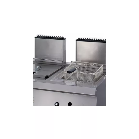 Maxima Nagy teherbírású fritőz - 2 x 12L - gáz - dupla egység - lefolyócsappal - 70cm mélységű – 09395003 Maxima Nagy teherbírású fritőz - 2 x 12L - gáz - dupla egység - lefolyócsappal - 70cm mélységű – 09395003