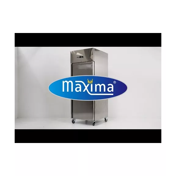 Maxima Hűtőszekrény - 700L - 3 állítható polc (2/1 GN) - kerekeken - rozsdamentes acélból készült – 09400030