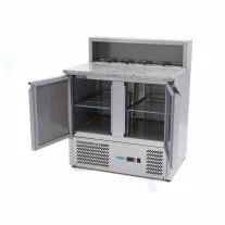 Maxima Pizza előkészítő hűtött munkaasztal 2 ajtóval - 90cm -285L – 09400200