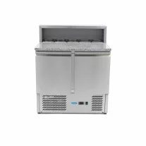 Maxima Pizza előkészítő hűtött munkaasztal 2 ajtóval - 90cm -285L – 09400200