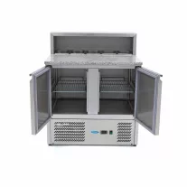 Maxima Pizza előkészítő hűtött munkaasztal 2 ajtóval - 90cm -285L – 09400200