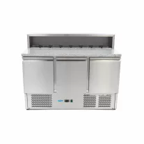 Maxima Pizza előkészítő hűtött munkaasztal - 3 ajtó - 136,5cm - 400L – 09400205