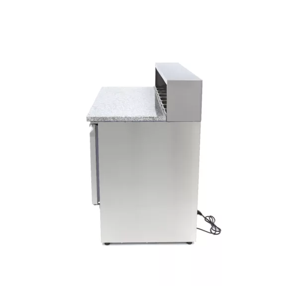 Maxima Pizza előkészítő hűtött munkaasztal - 3 ajtó - 136,5cm - 400L – 09400205
