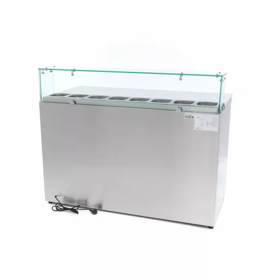Maxima Pizza előkészítő hűtött munkaasztal 3 ajtóval - 137cm - 400L – 09400208