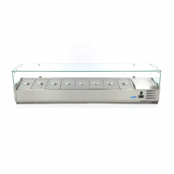Maxima Feltéthűtő - 180cm - 8 x 1/3 GN tárolására alkalmas – 09400332 Maxima Feltéthűtő - 180cm - 8 x 1/3 GN tárolására alkalmas – 09400332