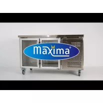 Maxima Hűtött munkaasztal - 136cm - 2 üvegajtók – 09400401