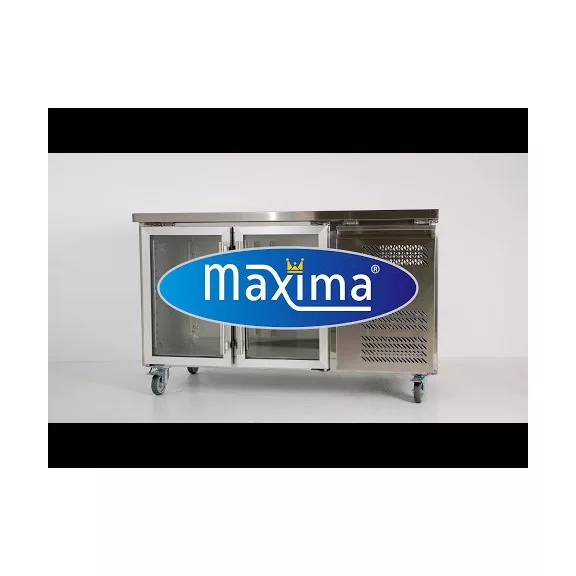 Maxima Hűtött munkaasztal - 136cm - 2 üvegajtók – 09400401 Maxima Hűtött munkaasztal - 136cm - 2 üvegajtók – 09400401