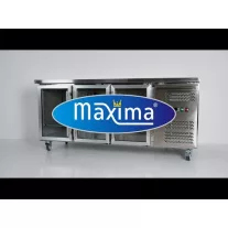 Maxima Hűtött munkaasztal - 180cm - 3 üvegajtók – 09400406