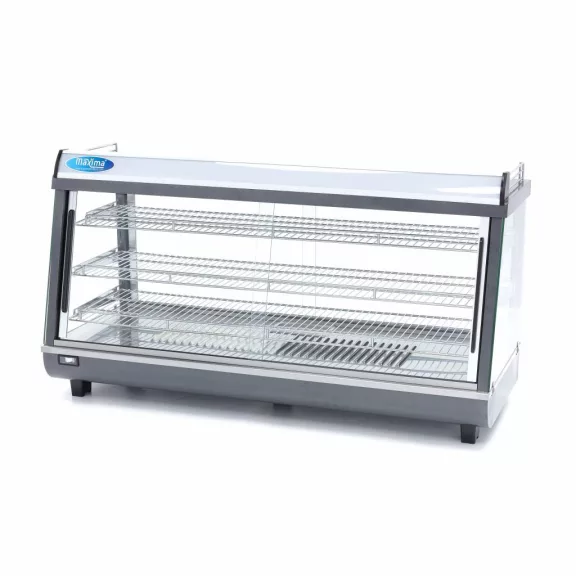 Maxima Fűtött bemutatóvitrin 121,5cm - 3 polc - 186L – 09400795 Maxima Fűtött bemutatóvitrin 121,5cm - 3 polc - 186L – 09400795
