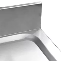   Mosogató egymedencés ipari 500x400x300, jobb oldalon túlnyúló csepegtetővel, külső méret: 1400x600x850 mm szifonszettel