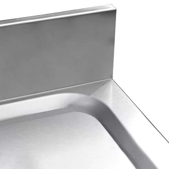 Mosogató egymedencés ipari 500x400x300, jobb oldalon túlnyúló csepegtetővel, külső méret: 1400x600x850 mm szifonszettel