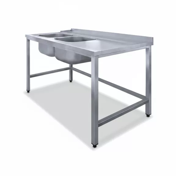 Befutóasztal 2 medencével, átfutó rendszerű géphez, jobbról- balra 1400x800x850 mm Befutóasztal 2 medencével, átfutó rendszerű géphez, jobbról- balra 1400x800x850 mm
