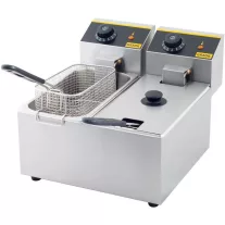 Stalgast Ipari elektromos olajsütő, 2 medencés, 2 × 3 l, 4,4 kW – 746070