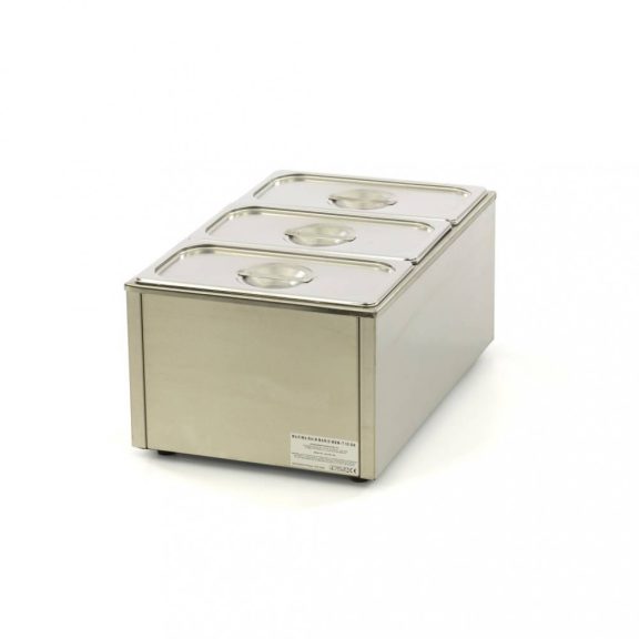 Maxima Bain Marie leeresztő csappal és 3 x 1/3 GN szettel