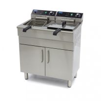  Maxima elektromos fritőz leeresztő csappal - 2 x 16L - lábon álló