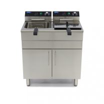   Maxima elektromos fritőz leeresztő csappal - 2 x 16L - lábon álló