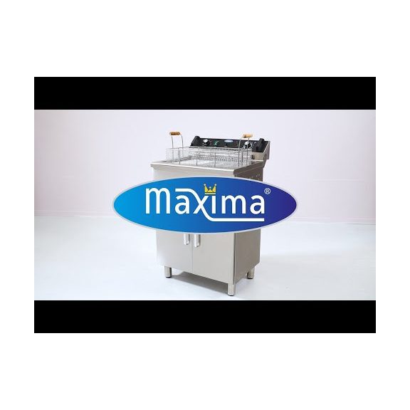 Maxima elektromos fritőz leeresztő csappal - 2 x 16L - lábon álló