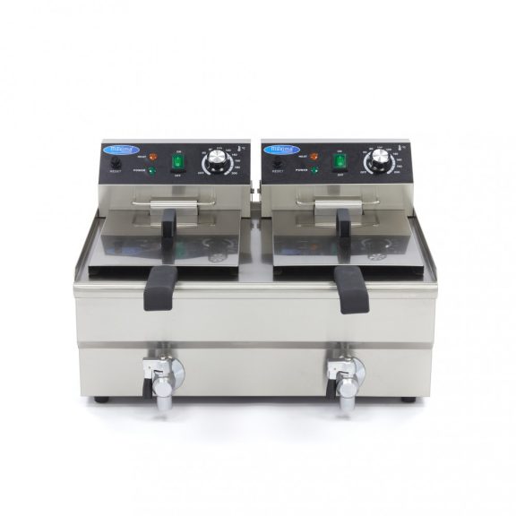 Maxima elektromos Fritőz 2 x 10L - leeresztő csappal