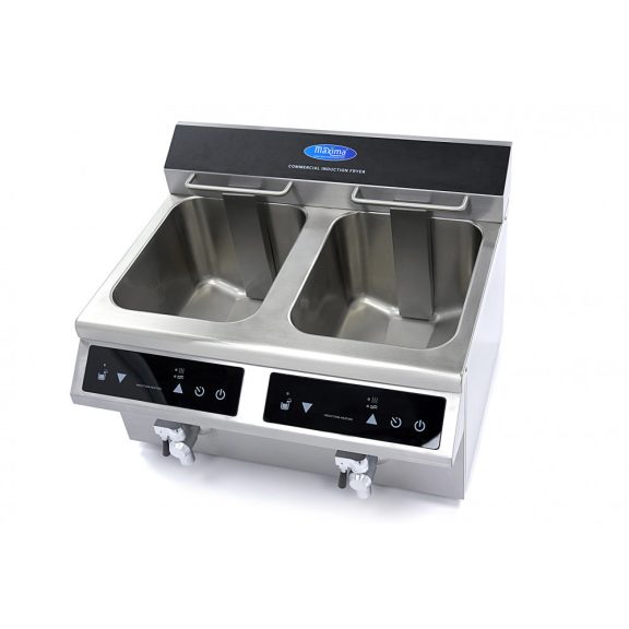 Maxima Indukciós Fritőz - 2 x 8L leeresztő csappal