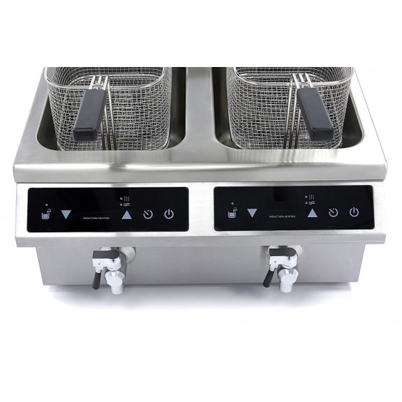 Maxima Indukciós Fritőz - 2 x 8L leeresztő csappal