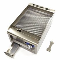   Kereskedelmi minőségű grillsütő barázdált - gáz - egyszemélyes - 60cm mélységű