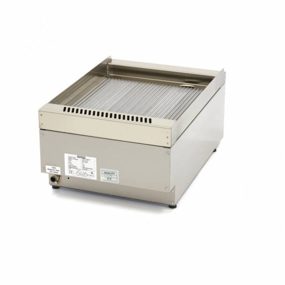 Kereskedelmi minőségű grillsütő barázdált - gáz - egyszemélyes - 60cm mélységű