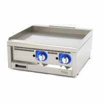   Kereskedelmi minőségű grillsütő sima - gáz - dupla egység - 60cm mélységű