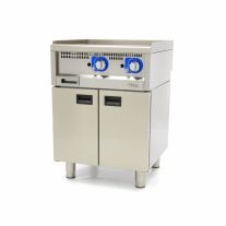   Kereskedelmi minőségű grillsütő sima - gáz - dupla egység - 60cm mélységű