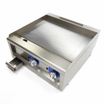   Kereskedelmi minőségű grillsütő sima - gáz - dupla egység - 60cm mélységű