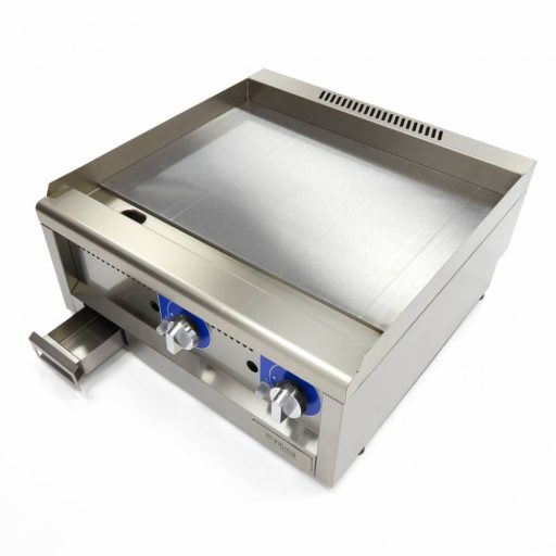 Kereskedelmi minőségű grillsütő sima - gáz - dupla egység - 60cm mélységű