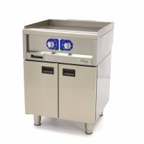   Kereskedelmi minőségű grillsütő sima - elektromos - dupla egység - 60cm mélységben