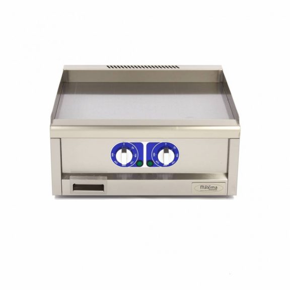Kereskedelmi minőségű grillsütő sima - elektromos - dupla egység - 60cm mélységben