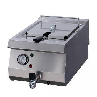   Nagy teherbírású fritőz - 1 x 12L - Elektromos - lefolyócsappal - 70cm mélyen