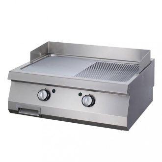   Nagy teherbírású grillező 1/2 barázdált - elektromos - dupla egység - 70cm mélységben